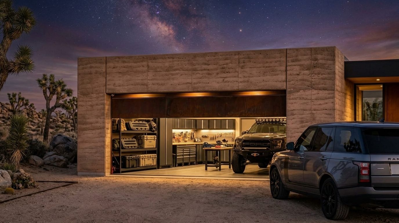 Andrews Garage Door Services Garage Door Gliding Open Revealing Warm Illuminated Interior